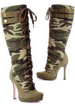 4 1/2" Canvas Camouflage Knee High Lace Up Boot LA426-Sergeant Leg Avenue; Toys 