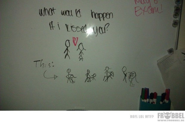 What happens when i kiss you? seen on; Funny 