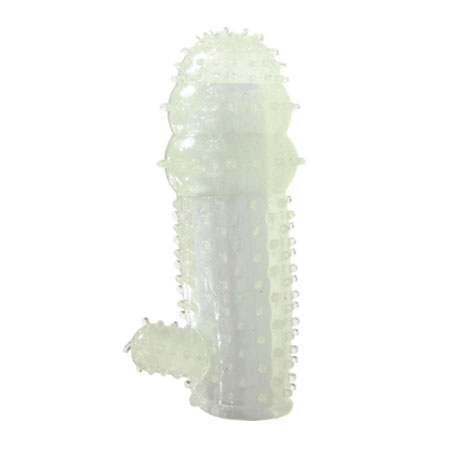 Multi Spurs Semi Transparent Penis Pump-White; Toys 